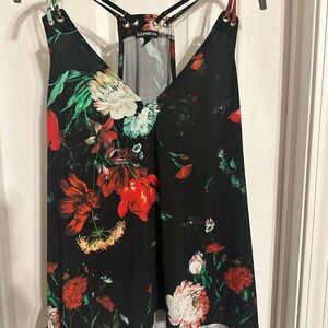 Express Floral Black Camisole Top